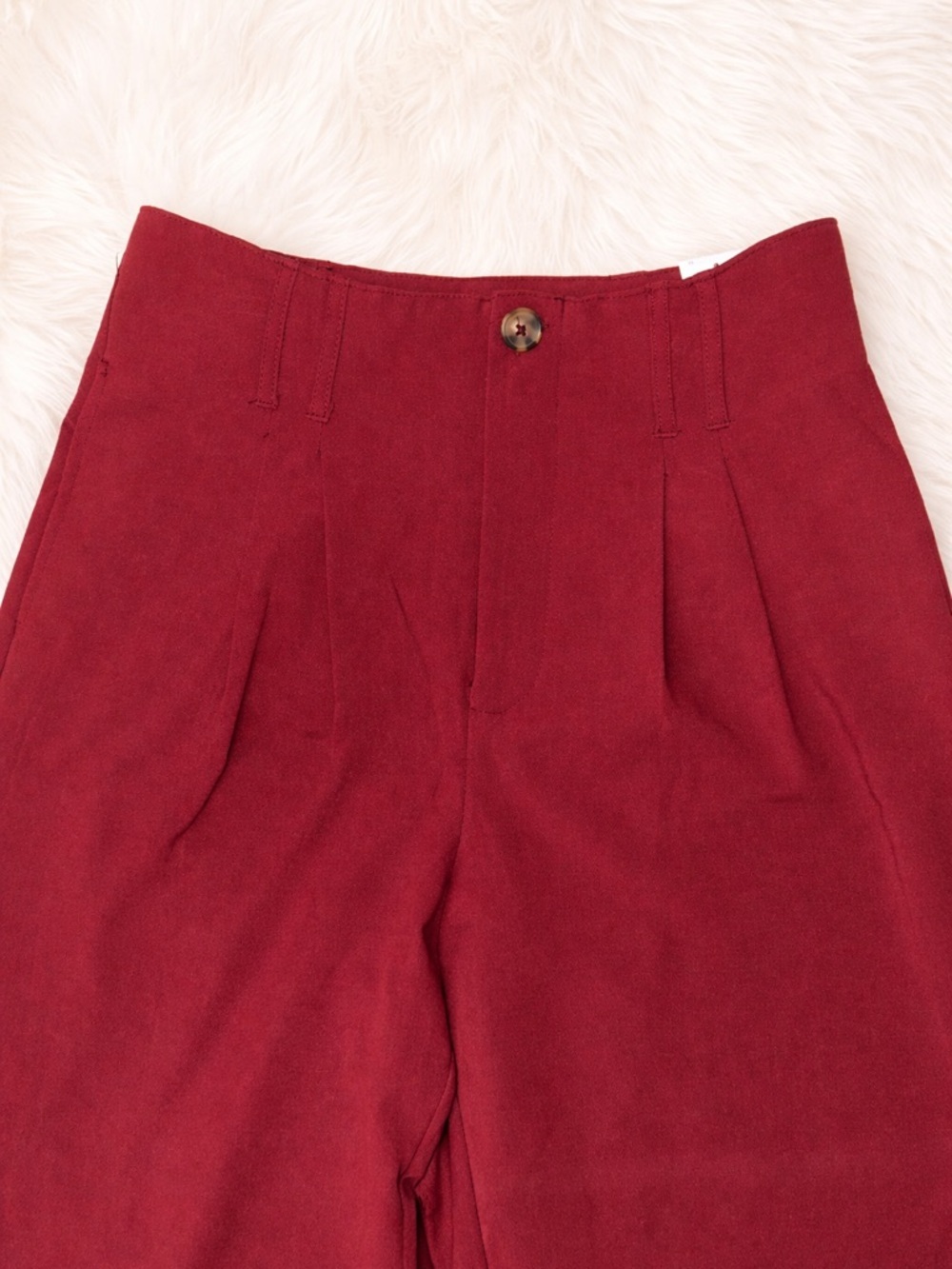 SO Juniors Wide Leg Trousers NWT Size 13 Burgundy High Rise Dress Pants - Picture 2 of 4